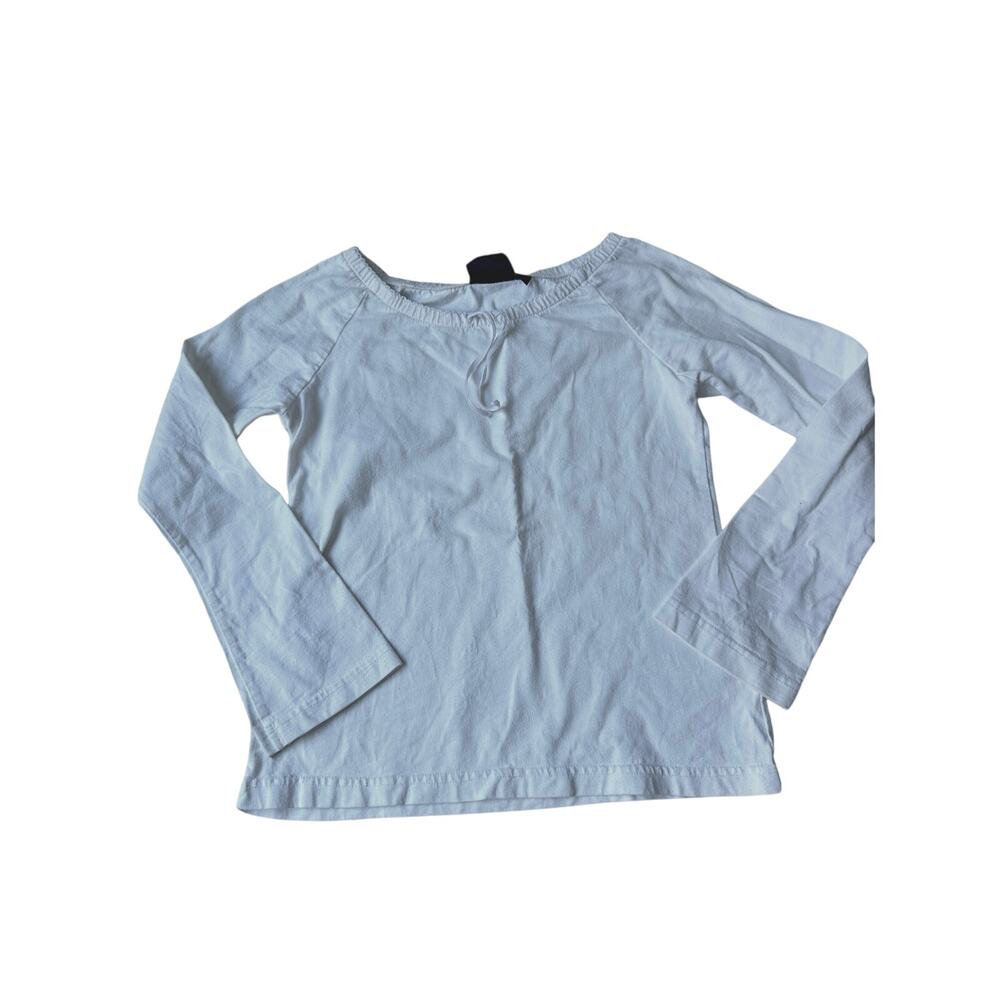 Mini Boden White Long Sleeve Top - Girls Size 7/8